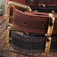 thumbnail image 4 of K-9 Collar de perro de cuero genuino ajustable y acolchado resistente (marrón, XXL de ancho para cuello de 58 cm a 73 cm), 4 of 5