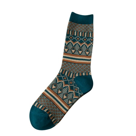 

WOXINDA Women Multicolor Retro Ethnic Style Casual Pattern Socks Socks Girls