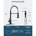 thumbnail image 2 of Black Kitchen Faucet with Pull-Down Sprayer and Soap Dispenser, Stainless Steel, 2 of 7