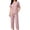 Pink, variant on CQXIDFH Womens Pajama Sets Cotton Short Sleeve Pajama Set Top with Pants Summer Sleepwear for Comfort 2 Piece Lounge Set