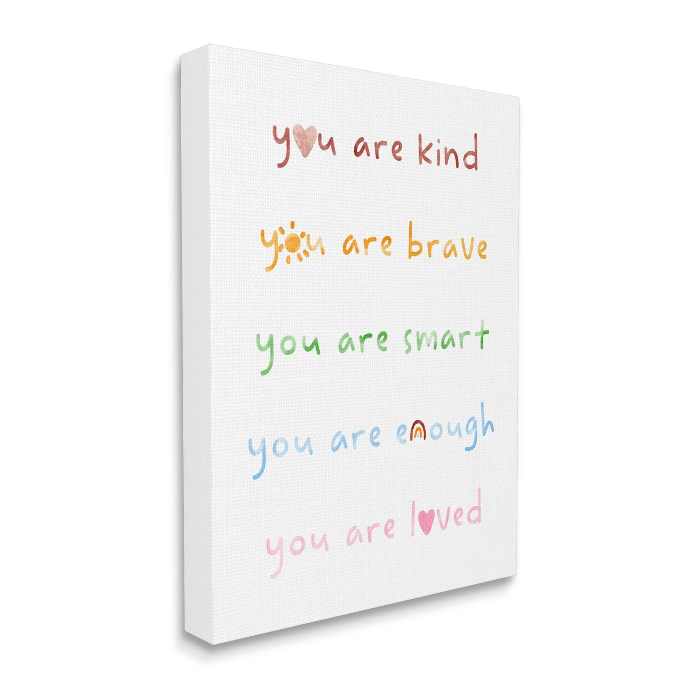 Stupell Industries You Are Loved Uplifting List Graphic Art Gallery Wrapped Canvas Print Wall Art, Design by Lil' Rue