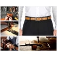 thumbnail image 5 of Men's Genuine Leather Dress Belt with Classic Fashion Design for Work Business and Casual (esTan, 46), 5 of 6