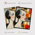 thumbnail image 2 of Vintage Bauhaus 1920s Portrait Oil Painting Geometric Shapes and Elegant Lady Extra Large XL Wall Art Poster Print, 2 of 5