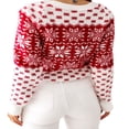 thumbnail image 3 of Chandails en Tricot pour Femmes Flocon de Neige à Manches Longues Noël, 3 of 6