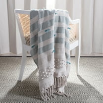 SAFAVIEH Billi Throw Blanket Beige / Teal