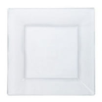 Lillian Plastic Dinnerware, Square Plastic Plate, Clear, 9.5", 10 Ct