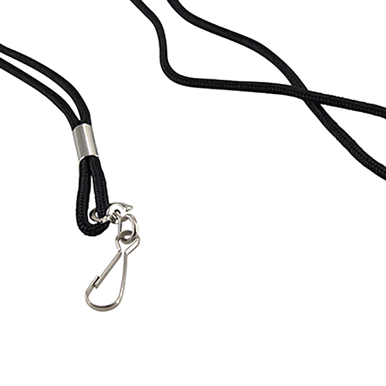 SICURIX Standard Lanyard, Rope Style, J Hook, Black, 12 Per Pack, 3 Packs