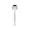 thumbnail image 3 of Angara Natural 0.35 Ct. Blue Sapphire with Diamond Halo Ring in 14K White Gold for Women (Ring Size: 3), 3 of 10