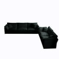 thumbnail image 6 of Sofa Set of 2, Upholstered Deep Seat Couch Set with Toss Pillows, 2 and 3 Seater Sofa Set for Living Room, Bedroom, Office, Comfy Sofa Couch Set, Black, 6 of 6