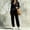 Black women two piece lounge set a1, variant on BRELIL Women's Two Piece Outfits Long Sleeve Pullover Tops Elastic Waisted Wide Leg Pants Casual Lounge Sets Solid Boho Vacation Travel Tracksuit Loungewear, Blue 2XL