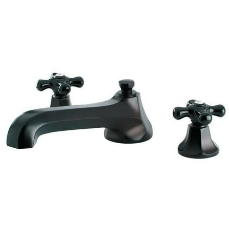 Metropolitan Onyx Roman Tub Filler with Black Porcelain Cross Handle Cross Handle, Oil Rubbed Bronze