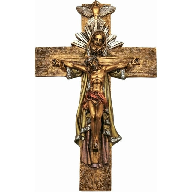 MORIN Imágenes | Escultura religiosa | Cruz con Padre, Hijo y Espíritu Santo |30 Cm i