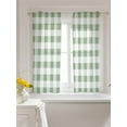 thumbnail image 3 of Sage Green Checkered Tier Curtains 45 Inch Length,Sheer Curtains for Bedroom Living Room Window Green White Buffalo Plaid Rod Pocket Drapes Kitchen Curtains Small Half Window 27.5"x45" 2 Panels, 3 of 7