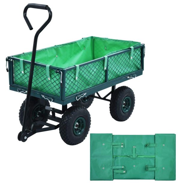 vidaXL Garden Cart Liner Green Fabric Outdoor Hand Trolley Cover 8.7"/16.1"