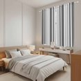 thumbnail image 4 of Grey Stripe Kitchen Curtains, Farmhouse Minimalist Striped Light Filtering Window Curtain Panels, 2Pcs Rod Pocket Window Treatments Set for Living Room Bathroom Bedroom 42x63 Inches, 4 of 9