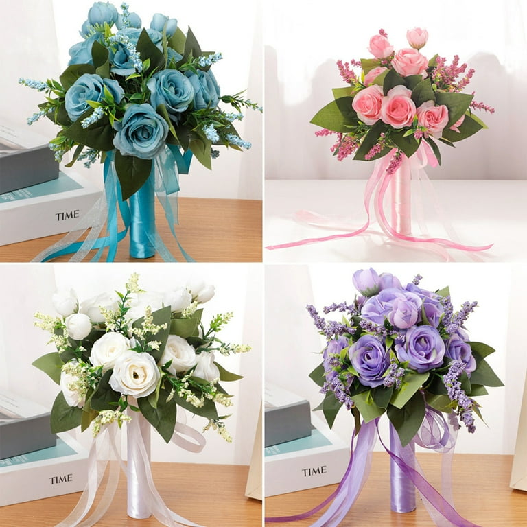 Wedding Artificial Flower Bouquet Supplies Bridal Bouquet Roses Bridesmaid  ~