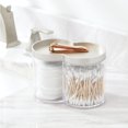 thumbnail image 2 of mDesign Plastic Dual Canister Jar Organizer Set, Storage Lid - Clear/Matte Satin, 2 of 8