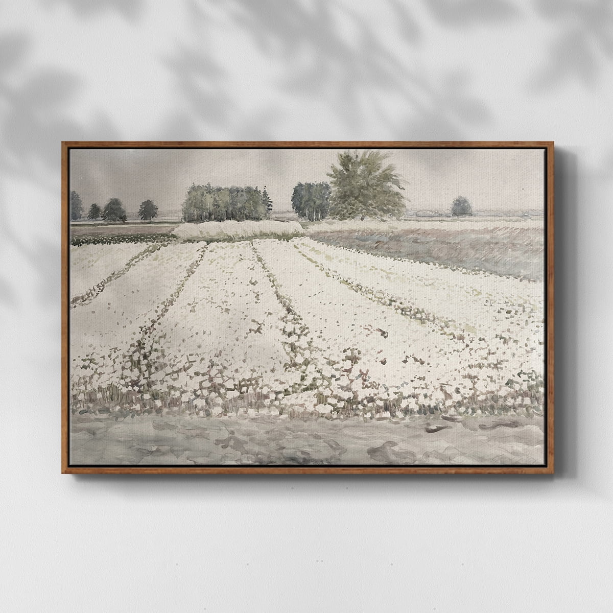 Vintage Landscape-MXII By Wexford Home Framed in Walnut Wood Gallery Wrapped Canvas 17 in. x 25 in.