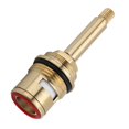 thumbnail image 3 of Brass Ceramic Stem Disc Cartridges Faucet Valves Replacement, Wear Resistant Quarter Turn 20 Tooth Thread G3/4" for Hot Cold Water, Kitchen Taps Red Clockwise, 3 of 8