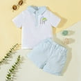 thumbnail image 2 of MEZZALL Boys Outfits Sets Short Sleeve Shirt With Club Embroidery Comfortable Casual Sportswear For Toddler Baby Dailywear Relaxed Fit / 6-12 Months, 2 of 9