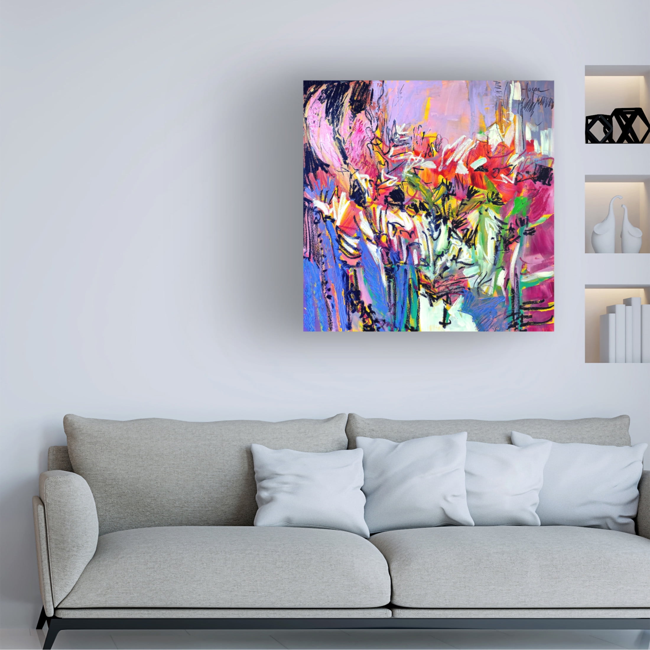 Canvas Wall Art - Dorothy Fagan 'B And To Everything There Is A Season Bloom Ii' Wall Art for Living Room, Bedroom, or Office Décor by Trademark Fine Art - 35 x 35 Inches