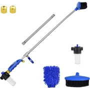 Hydro Jet Power Washer - 39'' Extendable Flexible Car Washing Wand, Garden Water Hose Sprayer Nozzle Tips Attachment,Glass Window Cleaning Tool,with Foam Cannon Brush