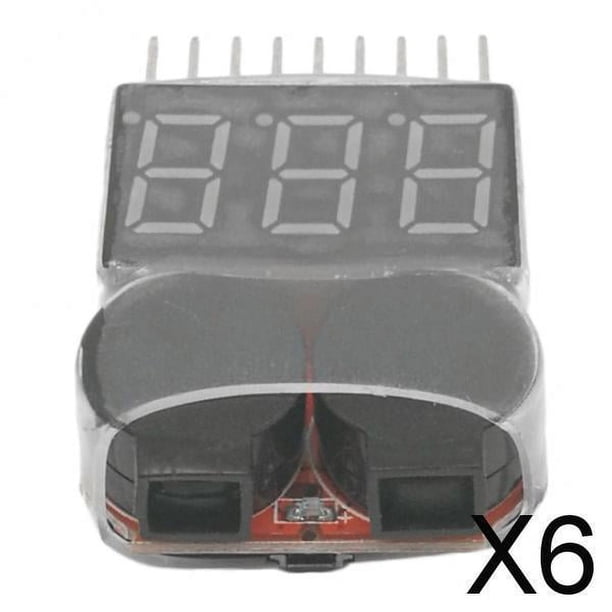 5xRC 1-8S Lipo Li-ion Li-Fe batería baja alarma 2 en 1 probador LED 6 piezas