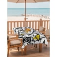 thumbnail image 2 of Outdoor Tablecloth with Umbrella Hole for Patio/Picnic/Party/Camping, Yellow Black Geometric Waterproof Table Cloth Rectangle Table Cover Washable, Abstract Art Modern Line (60"x 120"), 2 of 8