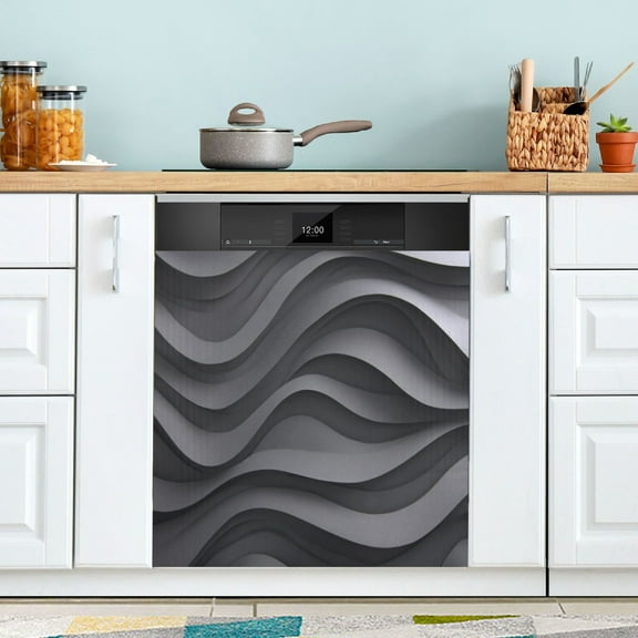 Dishwasher Magnetic Refrigerator Magnet Cover Sticker Home Decorative 23"x26" Undulating Waves
