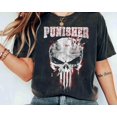 thumbnail image 1 of Marvel The Punisher Skull and Logo Retro T-Shirt, MCU Fans Marvel Studios Matching Tee, Di - Ivory - M, 1 of 4