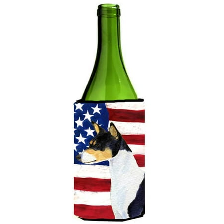 

Usa American Flag With Basenji Wine bottle sleeve Hugger - 24 oz.