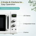 thumbnail image 3 of GOFLAME Large 0.9Cu.ft Countertop Microwave Oven, 900-Watt Retro Microwave w/Child Safety Lock, Defrost & Auto Cooking Function, LED Display, Glass Turntable, White, 3 of 8