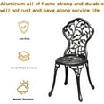 thumbnail image 3 of ZXNYH Patio Bistro Set.Rust-Resistant Cast Aluminum Bistro Table Set with Umbrella Hole for Backyard (Rose White), 3 of 7