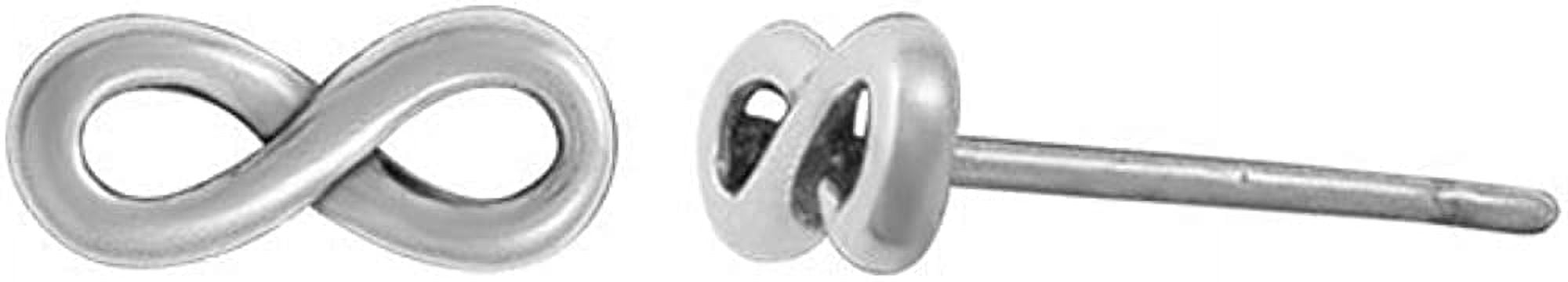 STERLING SILVER INFINITY STUD EARRINGS