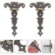 thumbnail image 2 of 2x Retro Bronze Hinges Zinc Alloy Furniture Hinge with Screws for Jewelry Boxes Cupboard Doors, 2 of 5