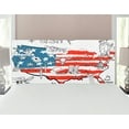 thumbnail image 1 of American Headboard, USA Flag Hand Drawn All States Cultural Heritage Howdy Texas Cowboy Themed, Upholstered Decorative Metal Bed Headboard with Memory Foam, Full Size, White Blue Red, by Ambesonne, 1 of 4