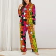 thumbnail image 3 of Bingfone Womens Pajama Sets Colorful Tie Dye Stained Glass 1 Print,Long Sleeve Loungewear Pajamas Set-Xx-Large, 3 of 9