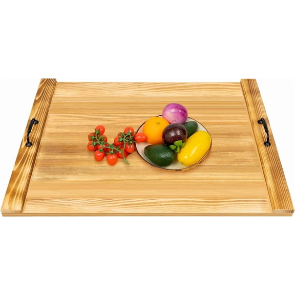 Noodle Board Stove Cover with Handles, Wood Stove Top Cover Board for Electric Stove and Gas Burners, Wooden Stovetop Cover Kitchen Sink Cover for Counter Space