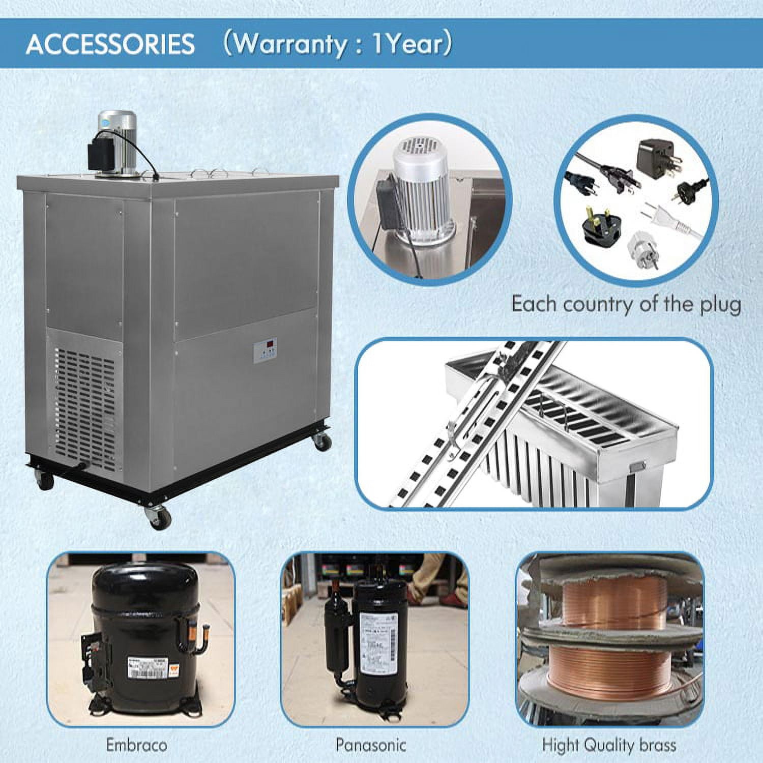 Kolice Commercial Ice Popsicle Machine, Ice Pops MakerSlim 3 Molds