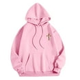 thumbnail image 4 of JTZGDY Fall Hoodies for Women Lightweight Casual Pink Ribbon Cross Printed Long Sleeve Drawstring Hooded Pullover Sweatshirts Loose Comfy Y2K Preppy Outfit Clothes 2025 Pink L, 4 of 5