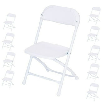 Mainstays Resin Seat and Back Folding Chair, White, Durable Steel