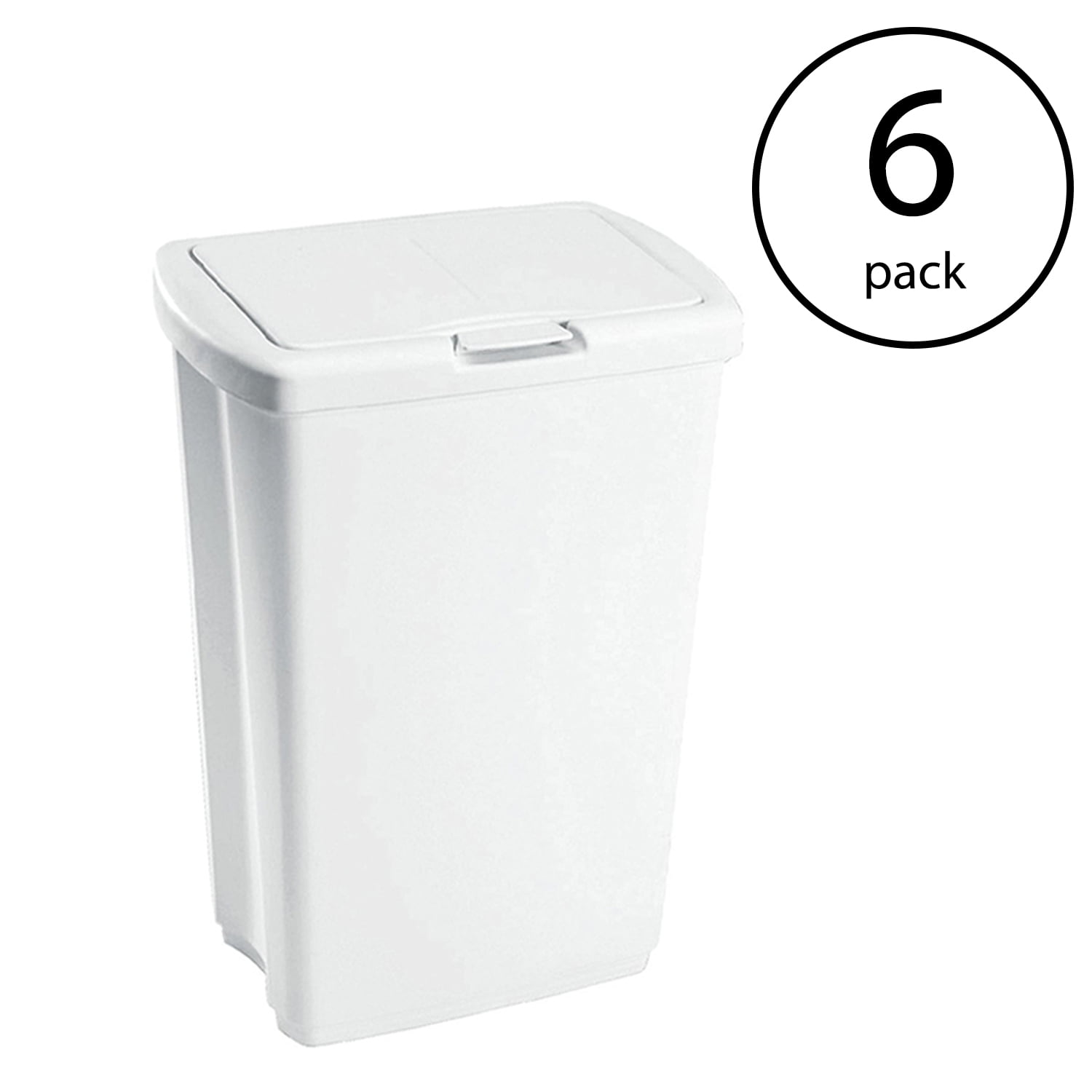 Rubbermaid 13.25 Gallon Rectangular SpringTop Lid Wastebasket, White