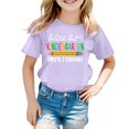 thumbnail image 4 of XEGLSBU Girls T-Shirts Size 8 Kids Short Sleeve Casual Shirt with Cartoon Print for Boys and Girls Comfortable Daily Wear Top Purple Size 8-9 Years, 4 of 4
