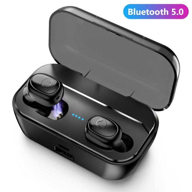 Gwong Electrónica G6S Portátil Inalámbrico Bluetooth-Compatible con Auriculares estéreo 5.0 con caja de carga LED