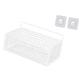 thumbnail image 1 of Organizador de pared colgante, cesta colgante de alambre, cesta de alambre de acero resistente para manualidades Blanco M con pegatina, 1 of 9