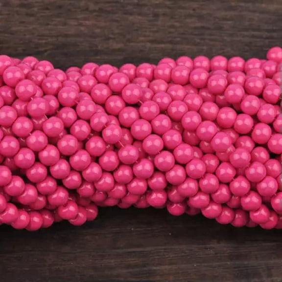 U8MO Solid Color Coated Round Glass Loose Spacer Beads for Jewelry Making 4mm 6mm 8mm-17# Peach-8mm (60pcs)