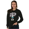thumbnail image 4 of Business Smurf Cartoon Cool Boss Drip Long Sleeve TShirt Men Women Brisco Brands S, 4 of 6