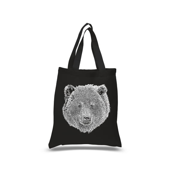 Small Word Art Tote Bag - Bear Face
