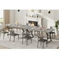 thumbnail image 4 of 70.9" Rectangular Wood Dining Table for 6,  with Metal Legs – Perfect for Family Gathering（Gray）, 4 of 7