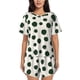 thumbnail image 1 of Fotbe Abstract Green Polka Dot Conjunto de Pijama Estampado para Mujer, 2 Piezas, Ropa de Dormir con Camiseta de Manga Corta y Shorts Suaves-3X-Large, 1 of 6